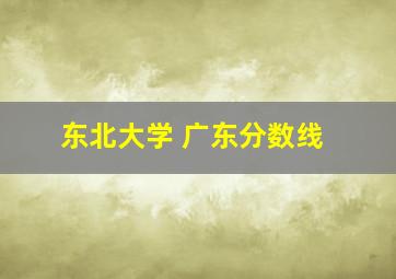 东北大学 广东分数线